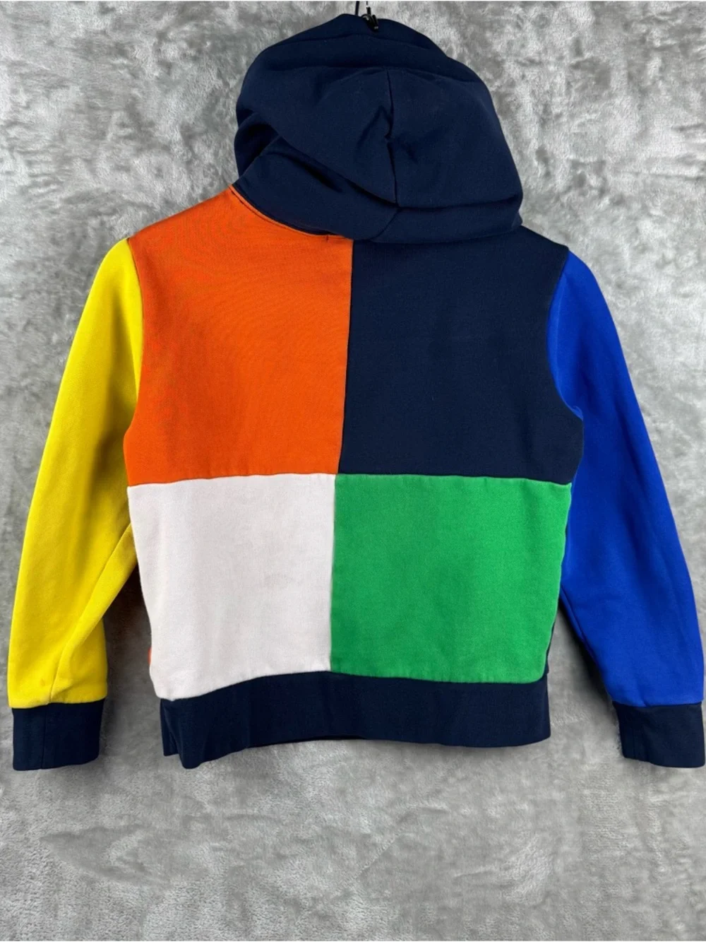 Polo Ralph Lauren Youth M‎ 10-12 Color Block Hoodie Blue Yellow White Green